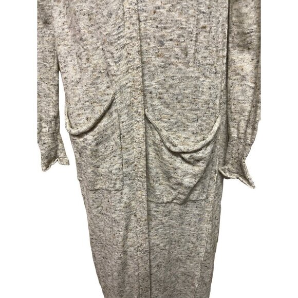 Zara Knit Heather Linen Blend Long Tail Open Cardigan Sweater Size Medium - Picture 3 of 10